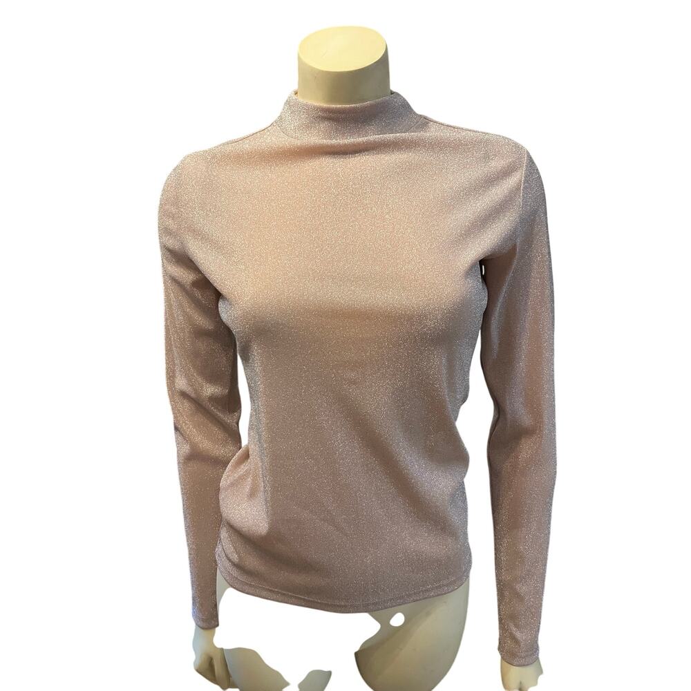NWT Reformation Bailey Pink Sparkly Mockneck Top